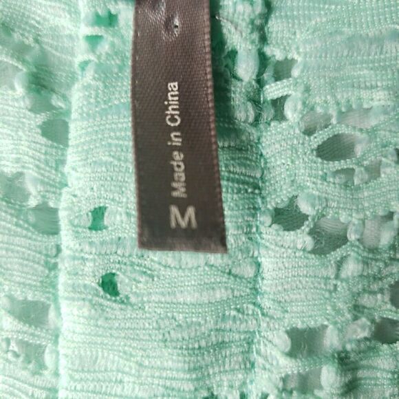 Y2K Vanity Essentials Women's Size M Mint Full Lace Tank Top No lining 90's - Picture 8 of 11